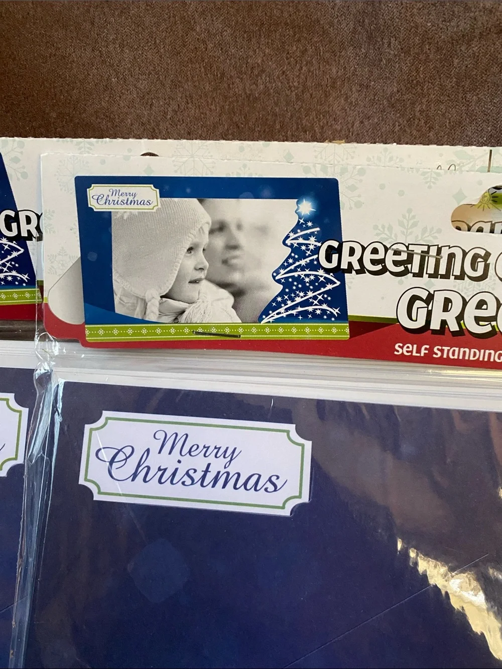 Greeting Card + Picture Frame Set - Navy Holiday Tree Design